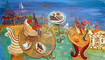 Picnic-UNStill-Life-painting-by-Joyce-Lieberman